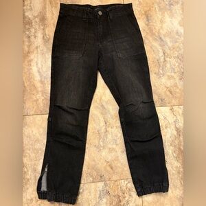 AP.NY Crop Military Jogger Jeans Black Wash Size 2